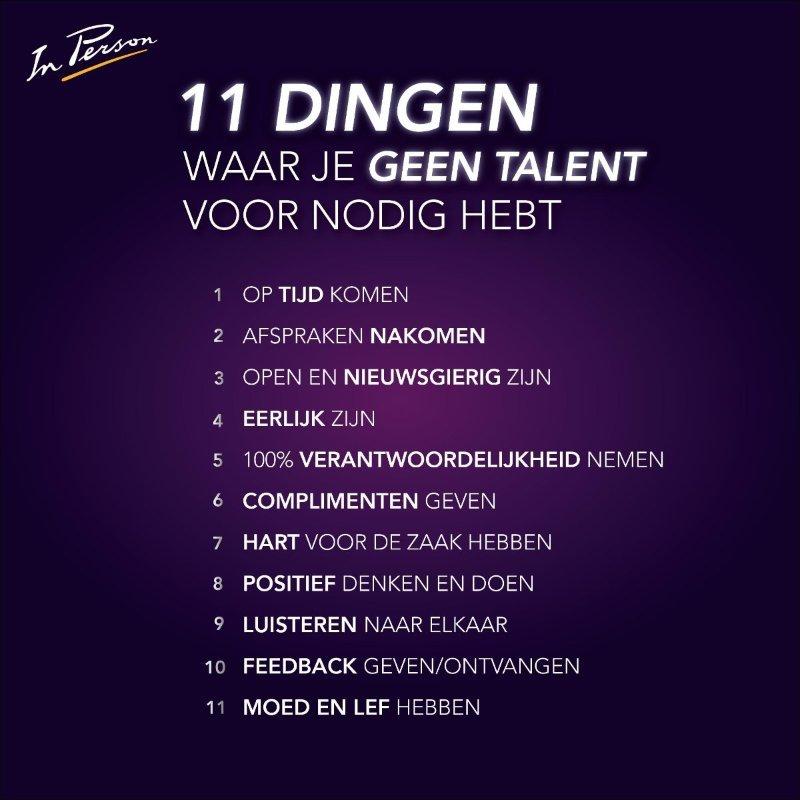 persoonlijke ontwikkeling - persoonlijk leiderschap - 11 dingen waar je geen talent voor nodig hebt